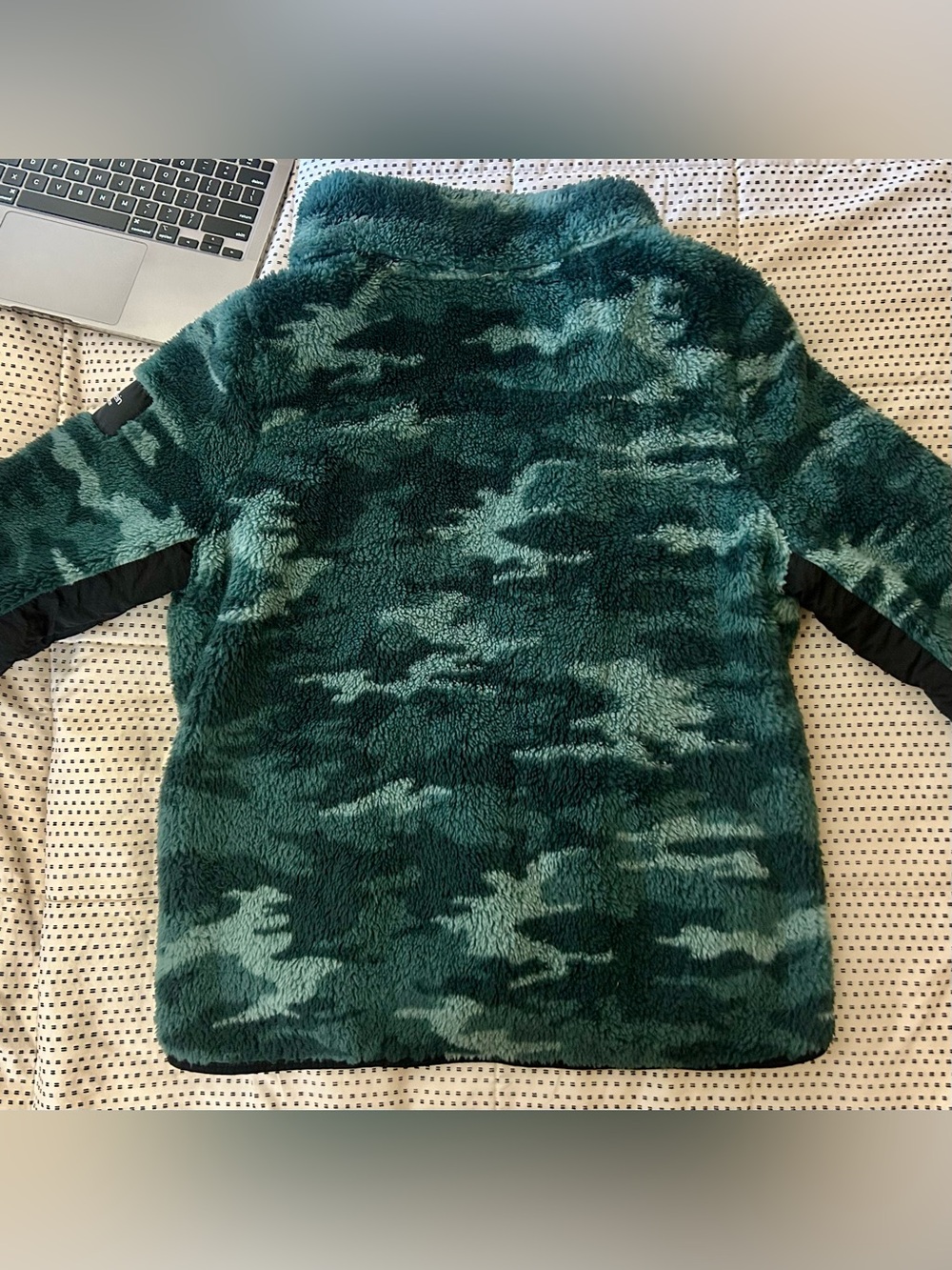 Calvin Klein Teal Green Camo Fleece Jacket